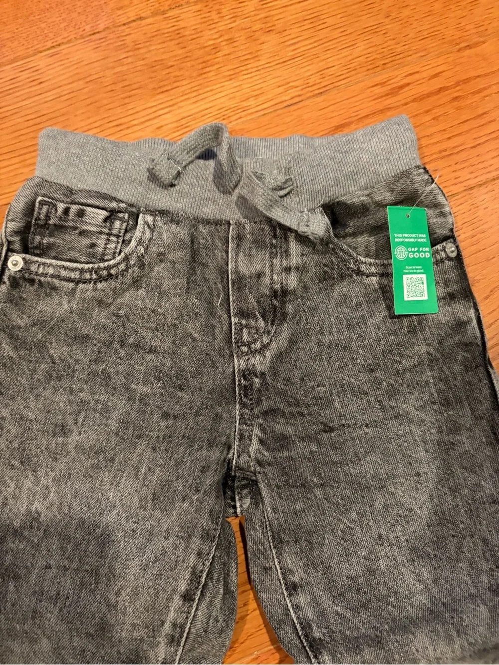 GAP Kids’ Gray Straight-Leg Jeans with Knit Waist